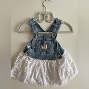 OshKosh B'gosh Denim and White Eyelet Skirtall
